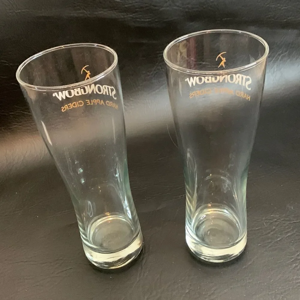 Strongbow Hard Apple Cider 20 Ounces 9 Inches Tall Set Of 2 Included Gold White